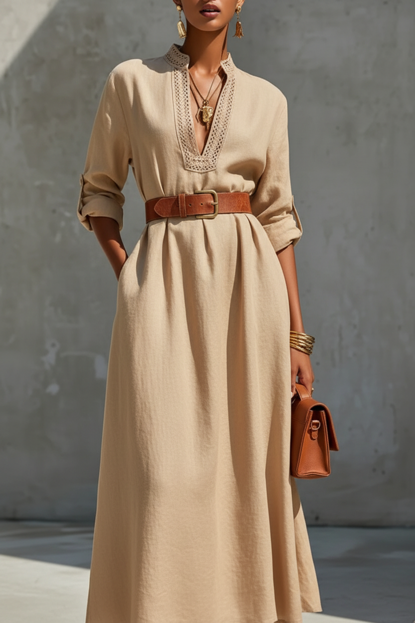 Vestido Camel Largo