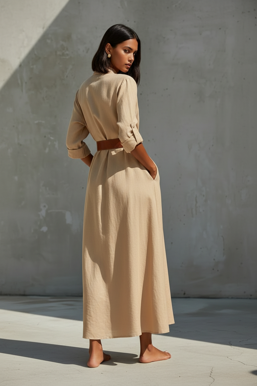 Vestido Camel Largo