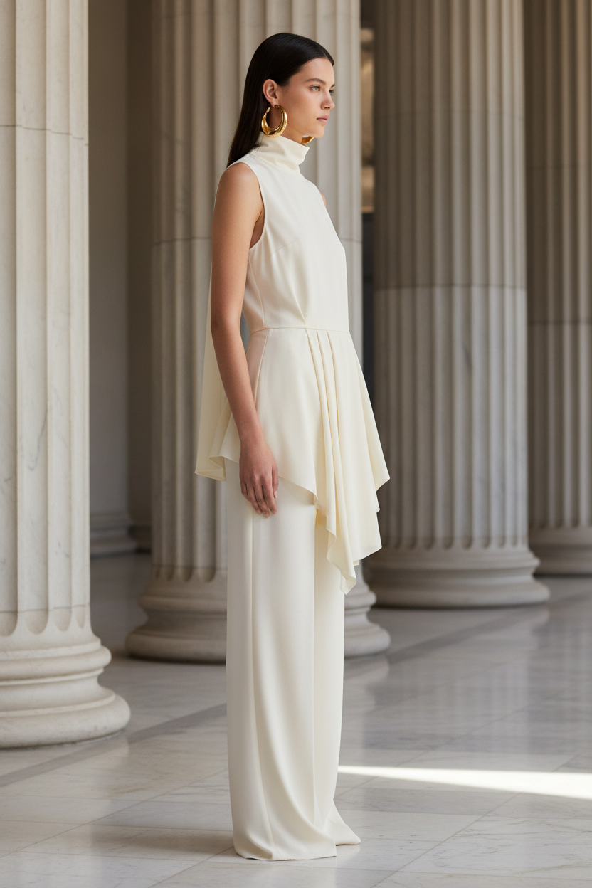 Vestido Blanco Asimétrico