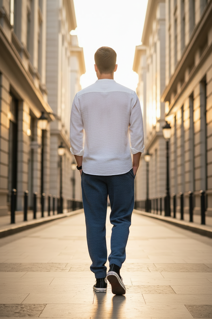 Pantalón Jogger de Pana Azul | Estilo Urbano para Hombre